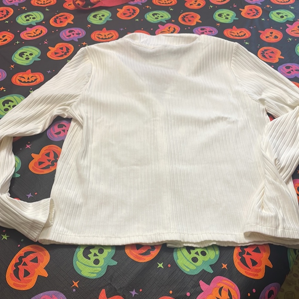 Old Navy Slim Ribbed Button Down Top - Picture 6 of 7
